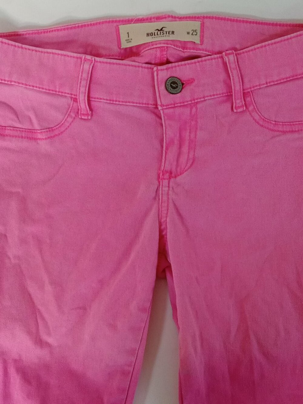 Hollister California Ombre Pink Skinny Stretch Jeans Size 1 W 25 Girls Youth